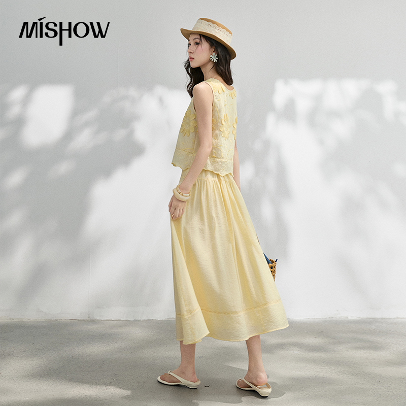 MISHOW French Floral Embroider - Midi Skirt Floral recension och pris