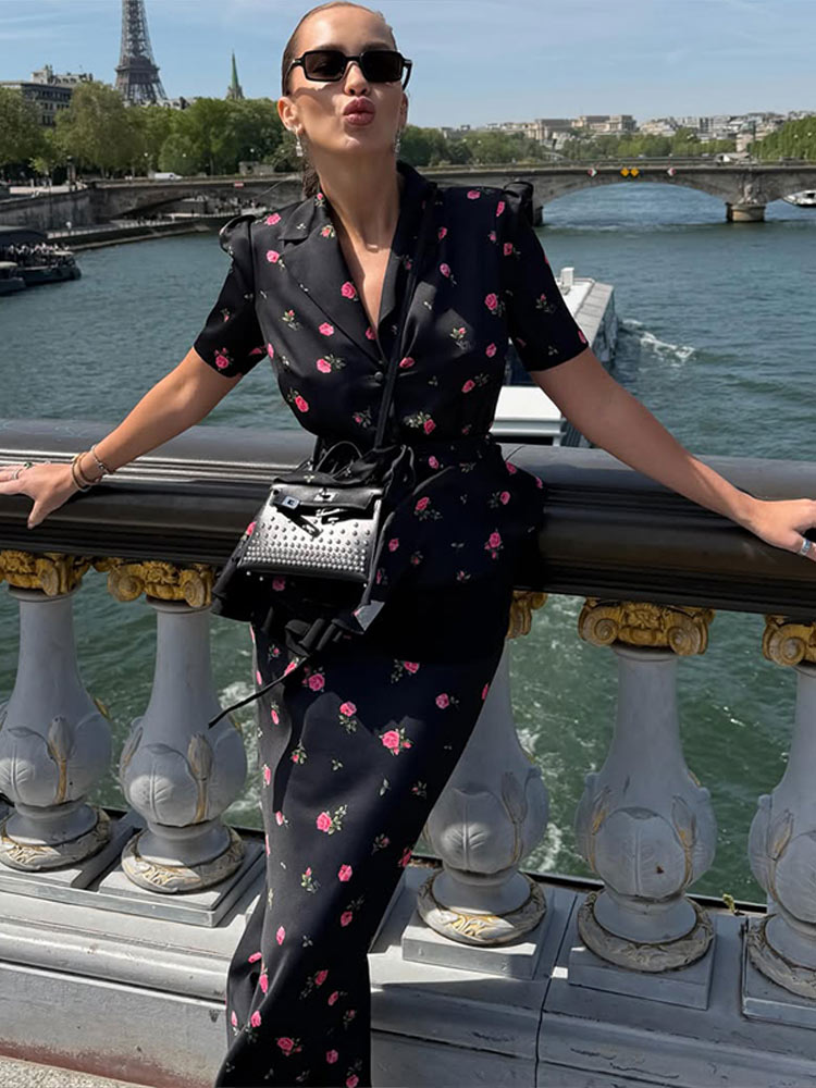 Floral Blazer Coat Skirt Sets  - Midi Skirt Floral recension och pris