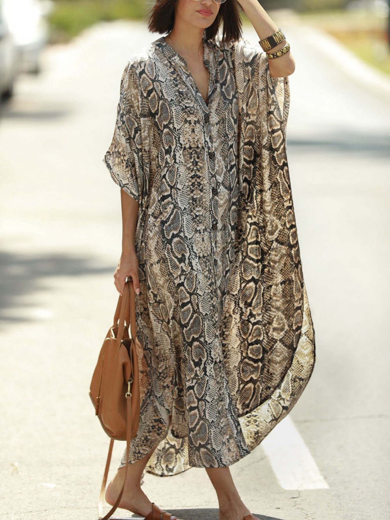 Bohemian Print Beach Cover-Up  - Cover Up Kaftan recension och pris