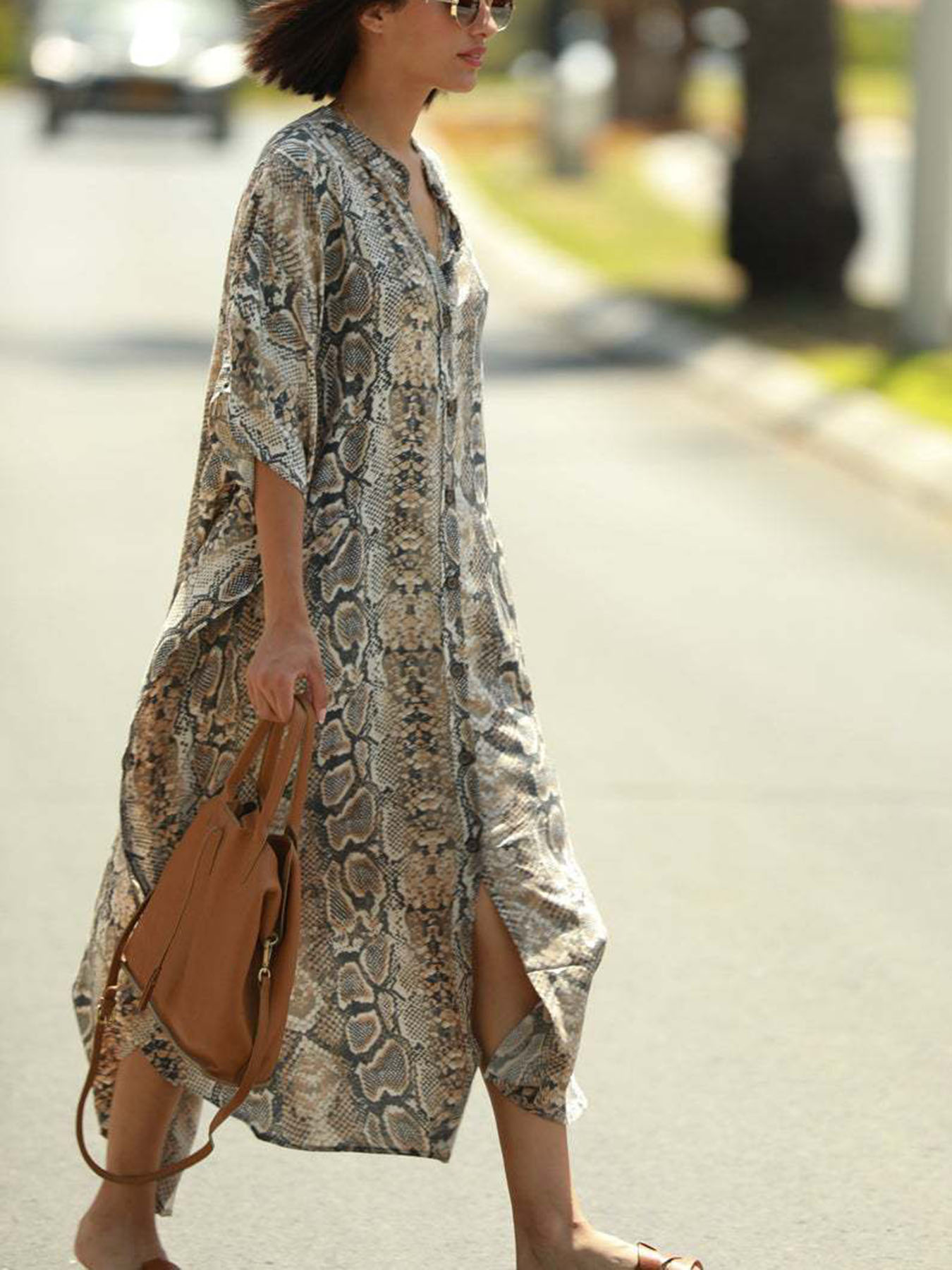 Bohemian Print Beach Cover-Up  - Cover Up Kaftan recension och pris