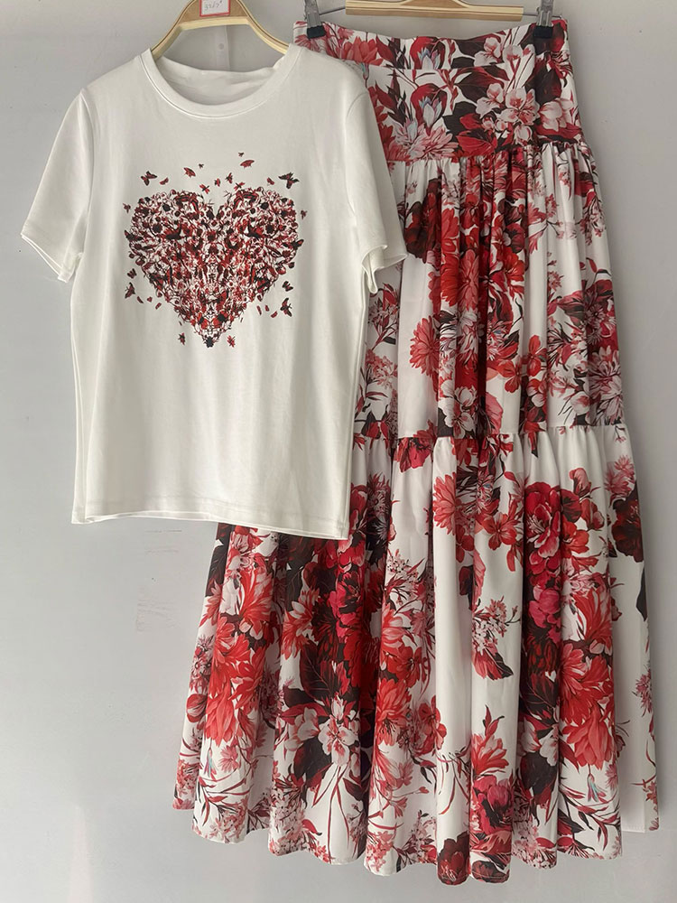 2026 New Summer Women  Floral  - Midi Skirt Floral recension och pris