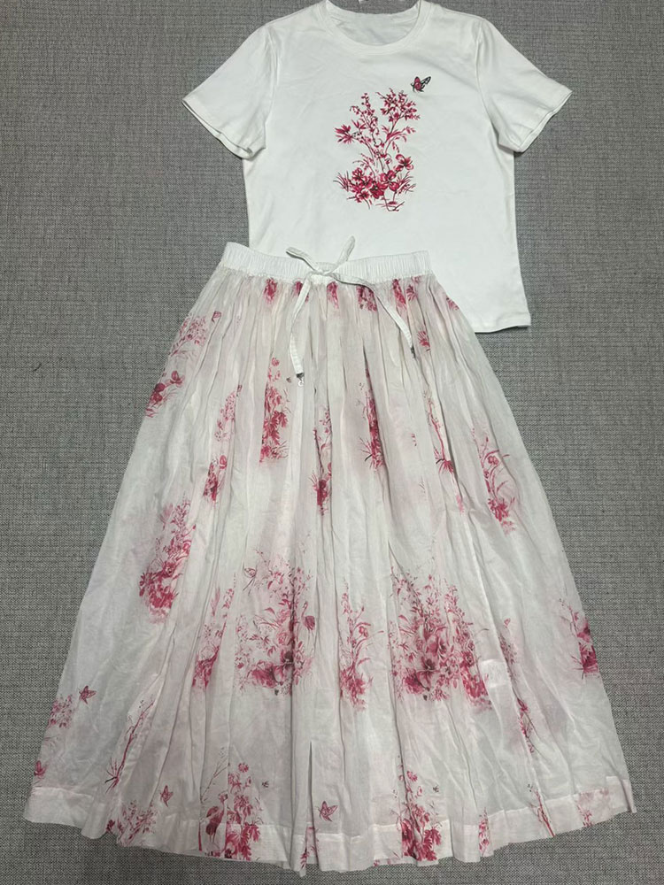2026 New Summer Women  Floral  - Midi Skirt Floral recension och pris